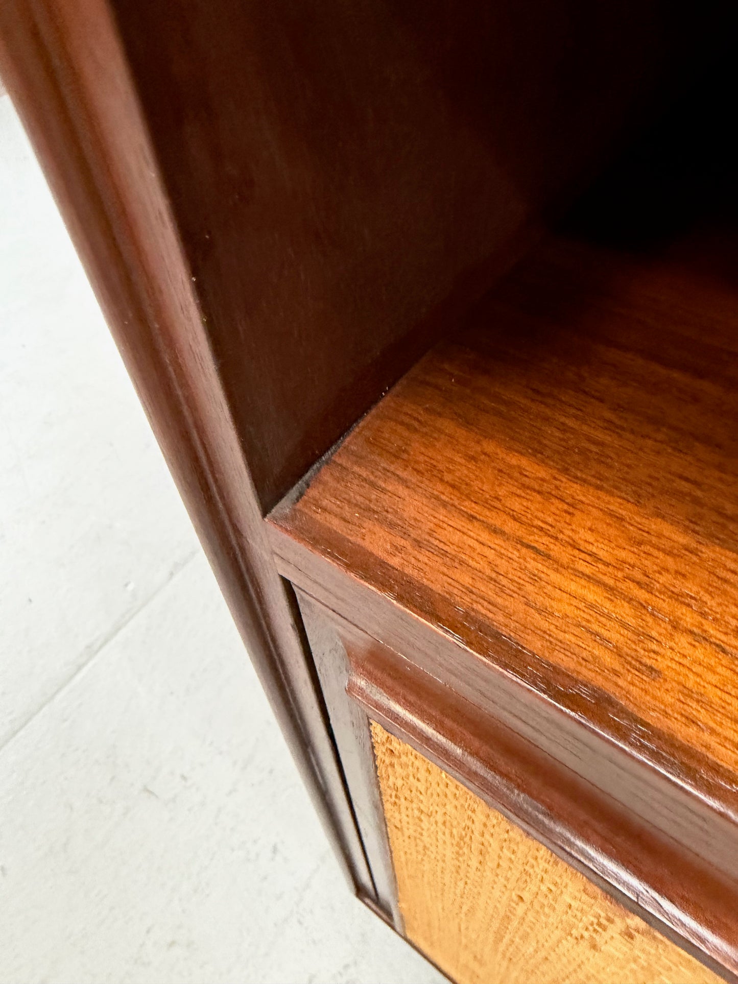 Pair Cane-Front Walnut Nightstands by Arne Vodder for Vamo Sønderborg