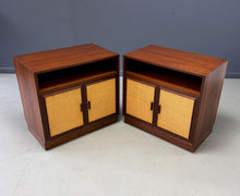 Load image into Gallery viewer, Pair Cane-Front Walnut Nightstands by Arne Vodder for Vamo Sønderborg