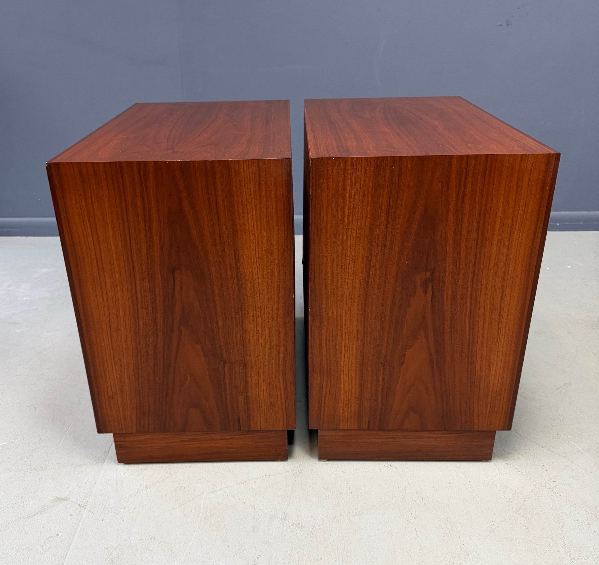 Pair Cane-Front Walnut Nightstands by Arne Vodder for Vamo Sønderborg
