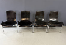 Load image into Gallery viewer, Katavolos, Kelley and Littell for ICF Set of Four T-Chairs in Black Leather