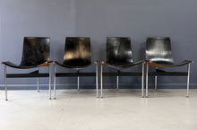 Load image into Gallery viewer, Katavolos, Kelley and Littell for ICF Set of Four T-Chairs in Black Leather