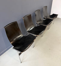 Load image into Gallery viewer, Katavolos, Kelley and Littell for ICF Set of Four T-Chairs in Black Leather