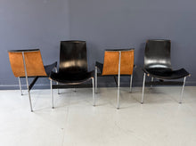 Load image into Gallery viewer, Katavolos, Kelley and Littell for ICF Set of Four T-Chairs in Black Leather