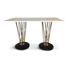 Load image into Gallery viewer, Leland International Marquette Table W/ Stainless Steel Double Pedestal Form