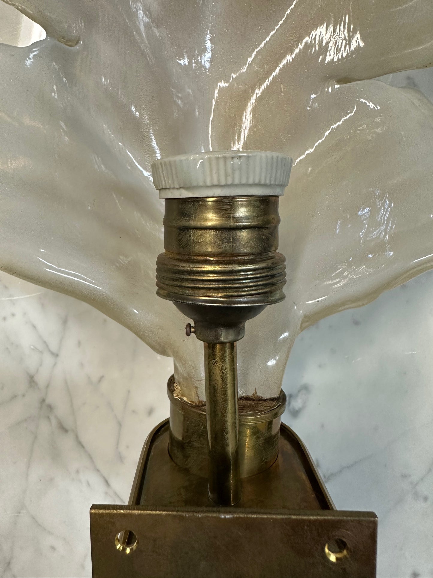 Ercole Barovier Glass Leaf Sconce Barovier and Tosa Murano Sconce Mid Century