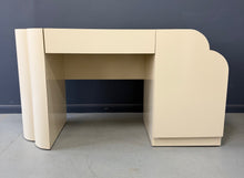 Load image into Gallery viewer, Postmodern Sculptural Cream Laminate Writing Desk with Waterfall Base, 1990s