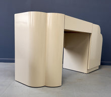 Load image into Gallery viewer, Postmodern Sculptural Cream Laminate Writing Desk with Waterfall Base, 1990s