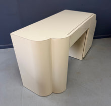 Load image into Gallery viewer, Postmodern Sculptural Cream Laminate Writing Desk with Waterfall Base, 1990s