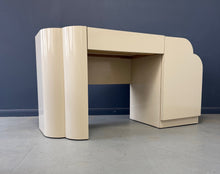Load image into Gallery viewer, Postmodern Sculptural Cream Laminate Writing Desk with Waterfall Base, 1990s