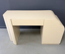 Load image into Gallery viewer, Postmodern Sculptural Cream Laminate Writing Desk with Waterfall Base, 1990s