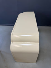 Load image into Gallery viewer, Postmodern Sculptural Cream Laminate Writing Desk with Waterfall Base, 1990s