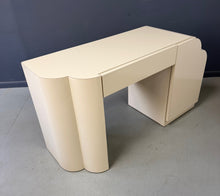 Load image into Gallery viewer, Postmodern Sculptural Cream Laminate Writing Desk with Waterfall Base, 1990s