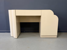 Load image into Gallery viewer, Postmodern Sculptural Cream Laminate Writing Desk with Waterfall Base, 1990s