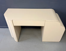 Load image into Gallery viewer, Postmodern Sculptural Cream Laminate Writing Desk with Waterfall Base, 1990s