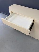 Load image into Gallery viewer, Postmodern Sculptural Cream Laminate Writing Desk with Waterfall Base, 1990s