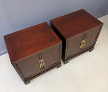 Load image into Gallery viewer, Pair of Tai Ming Burl Wood Nightstands by Drexel, Asian Modern Style, 1970s