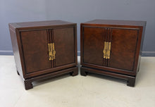 Load image into Gallery viewer, Pair of Tai Ming Burl Wood Nightstands by Drexel, Asian Modern Style, 1970s
