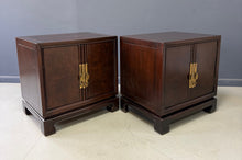 Load image into Gallery viewer, Pair of Tai Ming Burl Wood Nightstands by Drexel, Asian Modern Style, 1970s