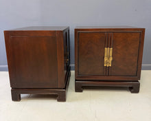 Load image into Gallery viewer, Pair of Tai Ming Burl Wood Nightstands by Drexel, Asian Modern Style, 1970s