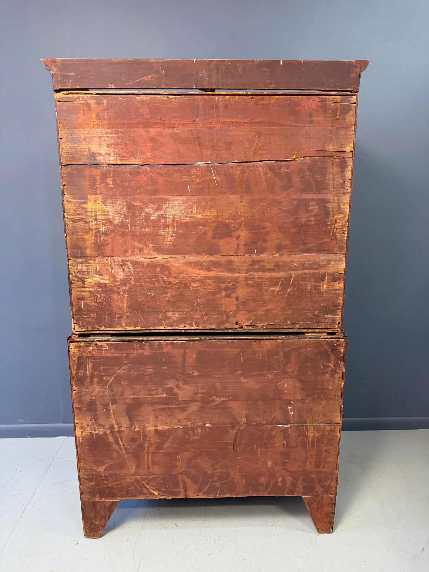Federal Period Mahogany Chest on Chest with Original Lion Head Brasses, American