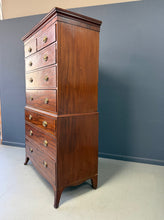 Load image into Gallery viewer, Federal Period Mahogany Chest on Chest with Original Lion Head Brasses, American