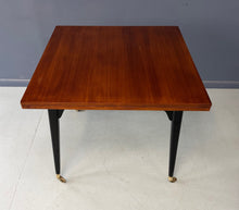 Load image into Gallery viewer, Edward Wormley for Dunbar Flip-Top Expandable Table and Brass Castors