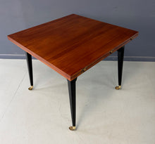 Load image into Gallery viewer, Edward Wormley for Dunbar Flip-Top Expandable Table and Brass Castors