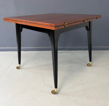 Load image into Gallery viewer, Edward Wormley for Dunbar Flip-Top Expandable Table and Brass Castors