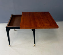 Load image into Gallery viewer, Edward Wormley for Dunbar Flip-Top Expandable Table and Brass Castors