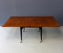 Load image into Gallery viewer, Edward Wormley for Dunbar Flip-Top Expandable Table and Brass Castors
