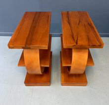 Load image into Gallery viewer, Pair of Art Deco Streamline Moderne Side Tables by A. A. Laun