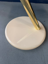 Load image into Gallery viewer, Pair of Casprini Italian Postmodern Side Tables in Brass, Grey Glass and Lacquer 1980s