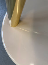 Load image into Gallery viewer, Pair of Casprini Italian Postmodern Side Tables in Brass, Grey Glass and Lacquer 1980s