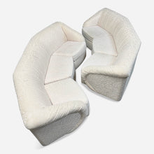 Load image into Gallery viewer, Pair of Mid-Century Modern Curved Octagonal Sofas with Sculptural Arms
