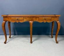 Load image into Gallery viewer, Baker Furniture French Provincial Console Table with Parquetry Inlaid Top 1980s