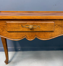 Load image into Gallery viewer, Baker Furniture French Provincial Console Table with Parquetry Inlaid Top 1980s