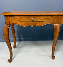 Load image into Gallery viewer, Baker Furniture French Provincial Console Table with Parquetry Inlaid Top 1980s