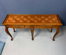 Load image into Gallery viewer, Baker Furniture French Provincial Console Table with Parquetry Inlaid Top 1980s
