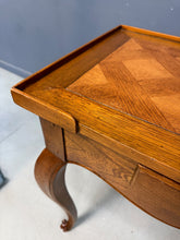 Load image into Gallery viewer, Baker Furniture French Provincial Console Table with Parquetry Inlaid Top 1980s