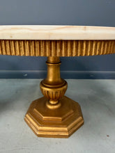 Load image into Gallery viewer, Pair of Neoclassical Style Marble Top Pedestal Side Tables with Giltwood Bases