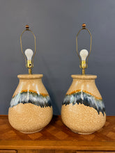 Load image into Gallery viewer, Pair of Sunset Cosco Drip Glaze Ceramic Table Lamps in Earth Tones, 1970s