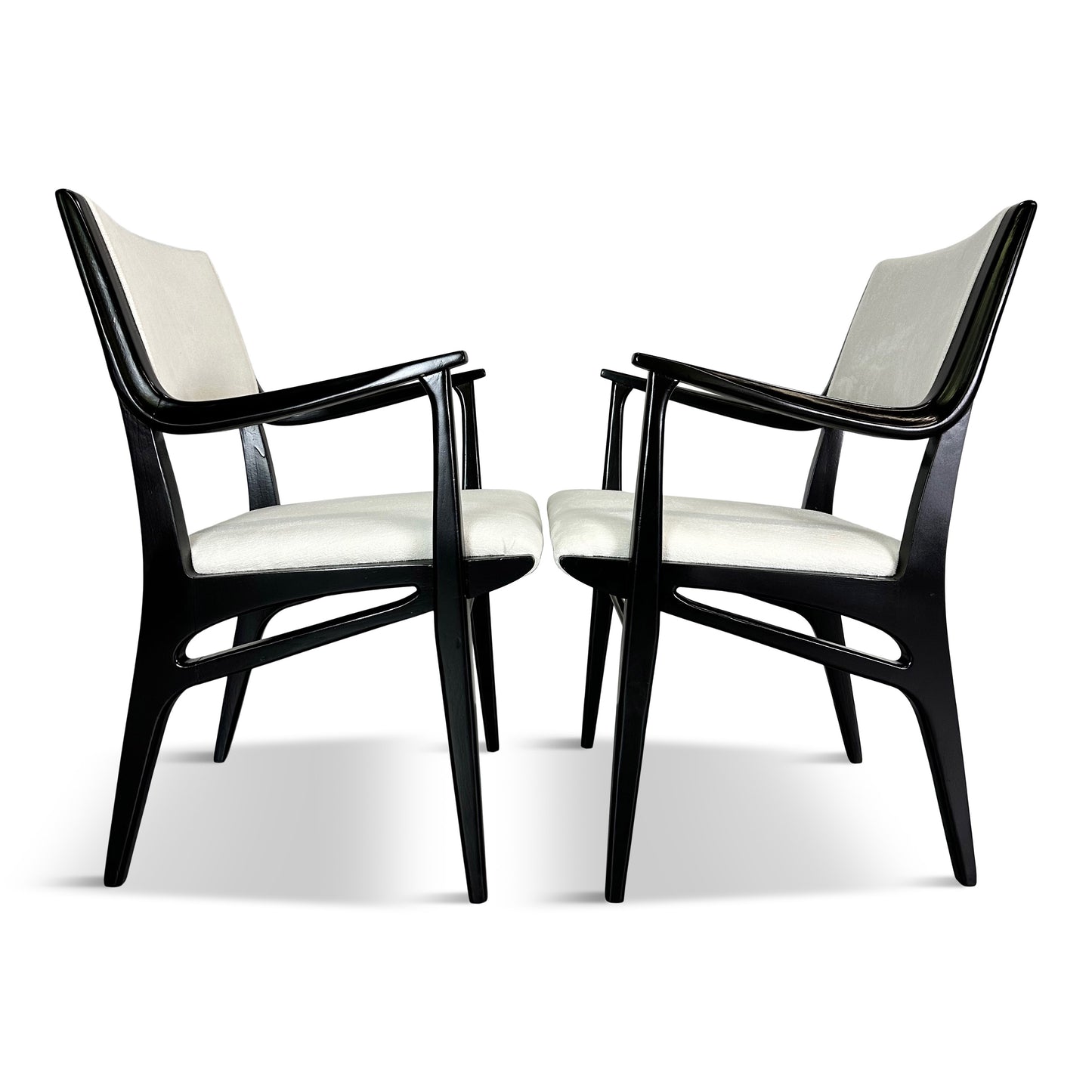 Drexel Set of Six Modernist Lacquered Armchairs by John Van Koert Mid Century