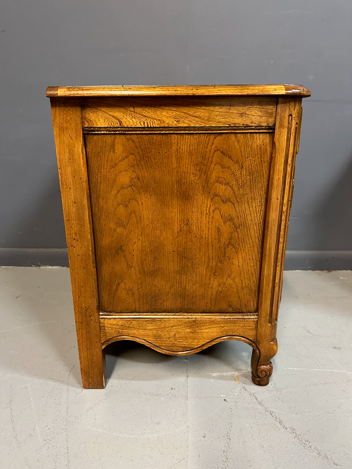 Baker Furniture French Provincial Oak Two Door Nightstands with One Drawer