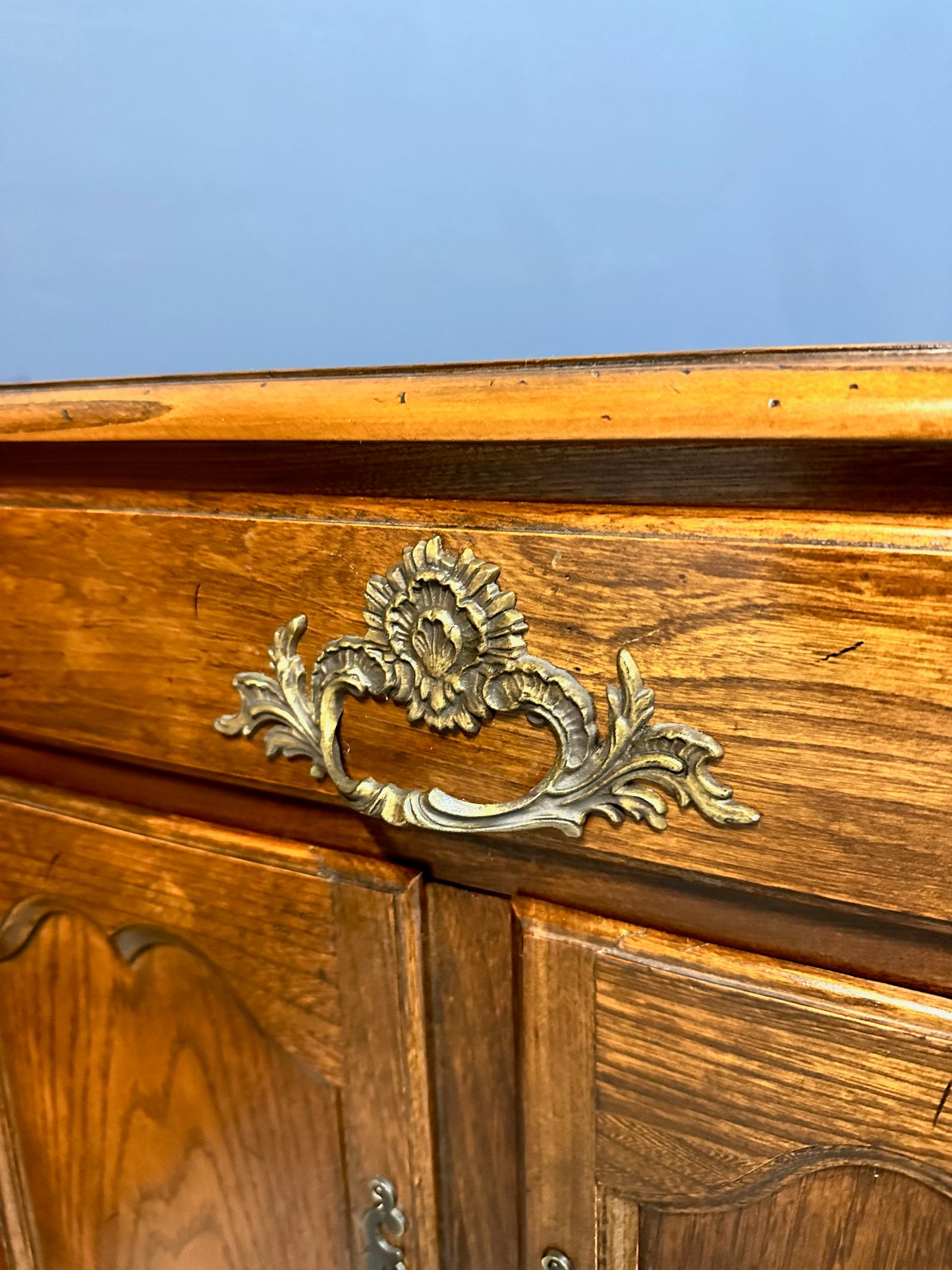 Baker Furniture French Provincial Oak Two Door Nightstands with One Drawer