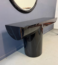 Load image into Gallery viewer, J. Wade Beam Postmodern Black Marbleized Console Table w/Matching Round Mirror