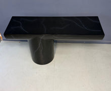 Load image into Gallery viewer, J. Wade Beam Postmodern Black Marbleized Console Table w/Matching Round Mirror