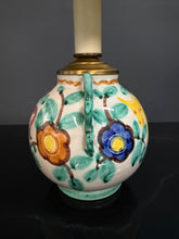 Load image into Gallery viewer, Pair of Italian Hand-Painted Ceramic Bedside Lamps with Stylized Animal Motifs