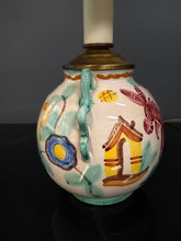 Load image into Gallery viewer, Pair of Italian Hand-Painted Ceramic Bedside Lamps with Stylized Animal Motifs