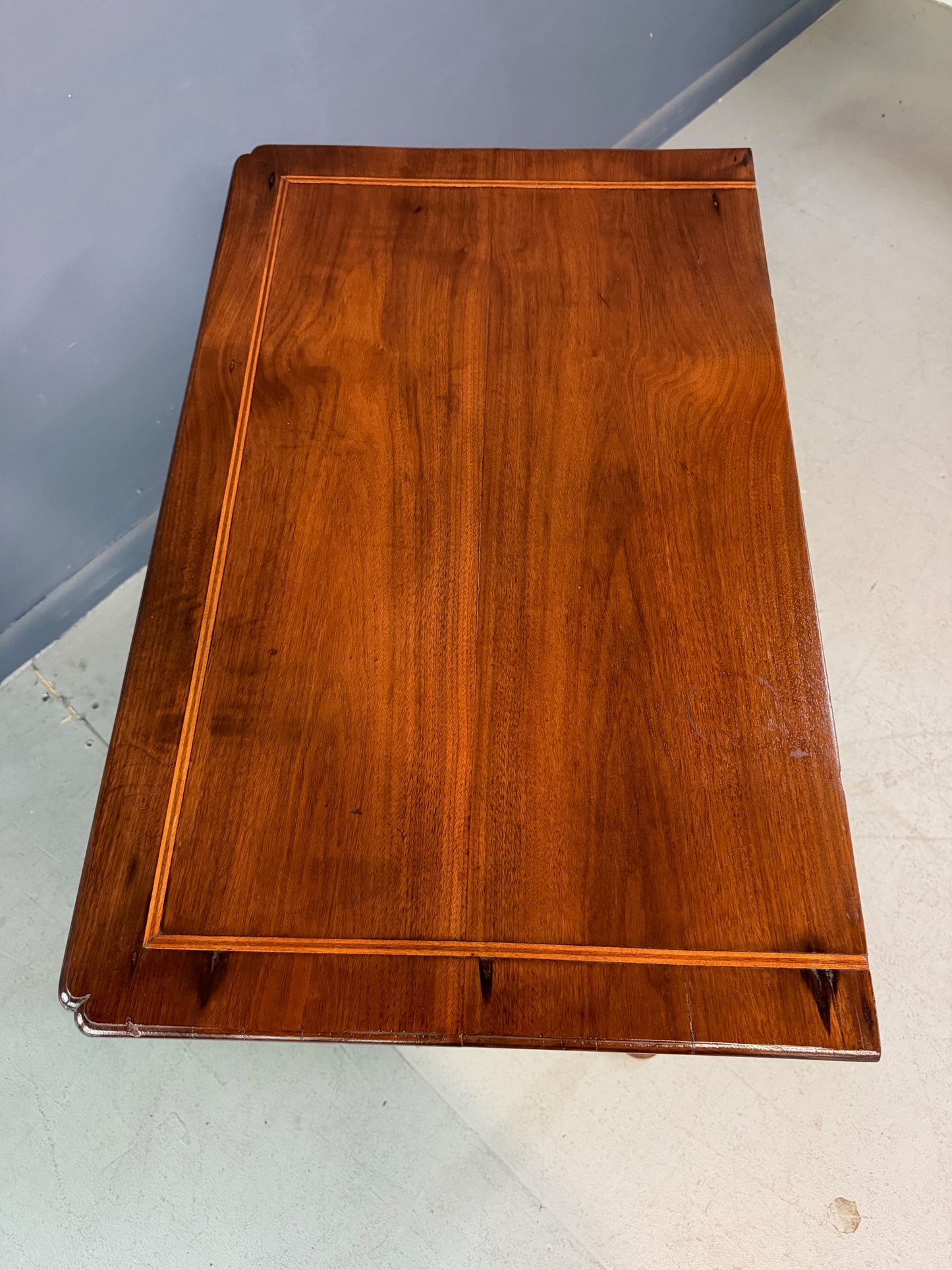 George III Walnut Lowboy Dressing Table, English c. 1770 with Boxwood Stringing