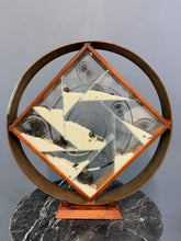 Load image into Gallery viewer, Ann Wiseman Kinetic Sand Fountain Sculpture in Walnut, Lucite, and Brass